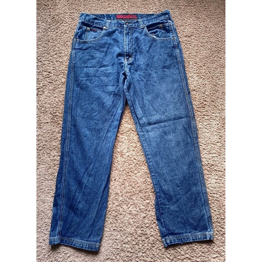 Vintage Moda Jeans Men's Size 40X34 Blue Denim Baggy Loose